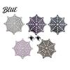 Decorative Mats for Party Halloween Spider Web Wooden Coaster Anti-Slip Wood Cup Mat with Figurine Natural Pine Coasters Thermal Insulated