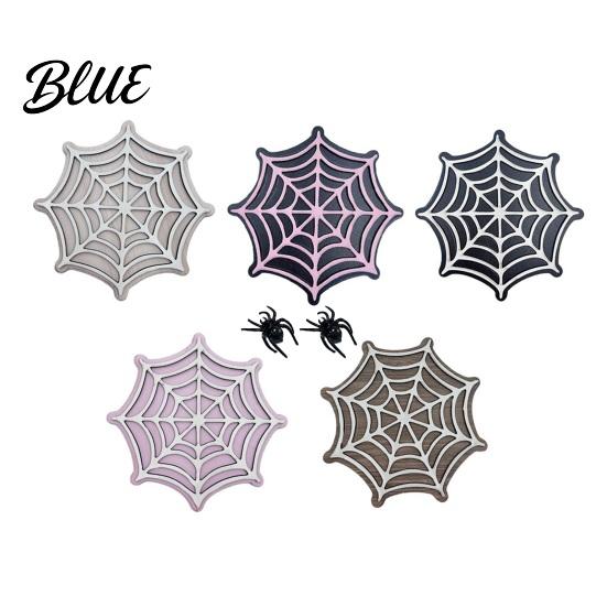 Decorative Mats for Party Halloween Spider Web Wooden Coaster Anti-Slip Wood Cup Mat with Figurine Natural Pine Coasters Thermal Insulated