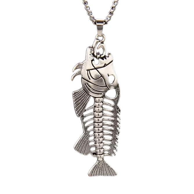 Retro Punk Fish Bone Necklace - Year After Year Timeless Design, Versatile Long Style Accessory