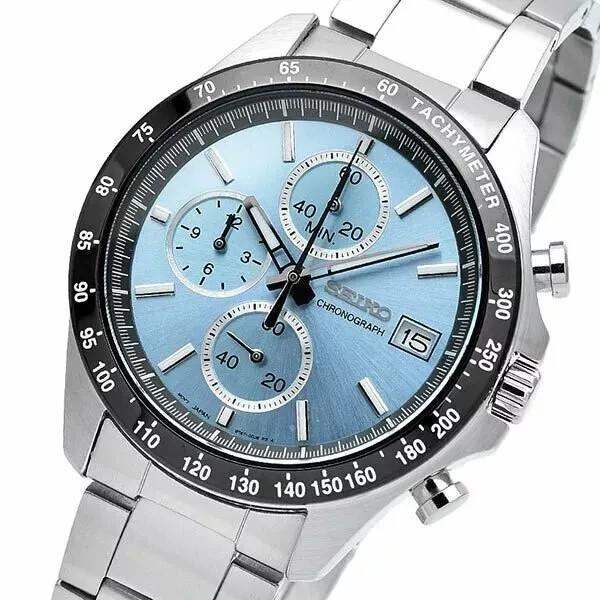 SEIKO SBTR029 Spirit SELECTION Chronograph Stainless Steel Watch Blue 39.8mm