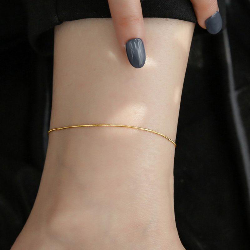 

Summer Beach Titanium Steel No Fading Anklet Female 2024 New Arrival Tide Bring In Wealth and Treasure Bell New Sexy Fashion Ornament 26cm Plain Chain Snake Chain