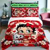 [3pcs Romantic Bedding Set] Betty Boop Print Duvet Cover, Soft Breathable Bedding Set For Bedroom Guest Room School Dorm Decor