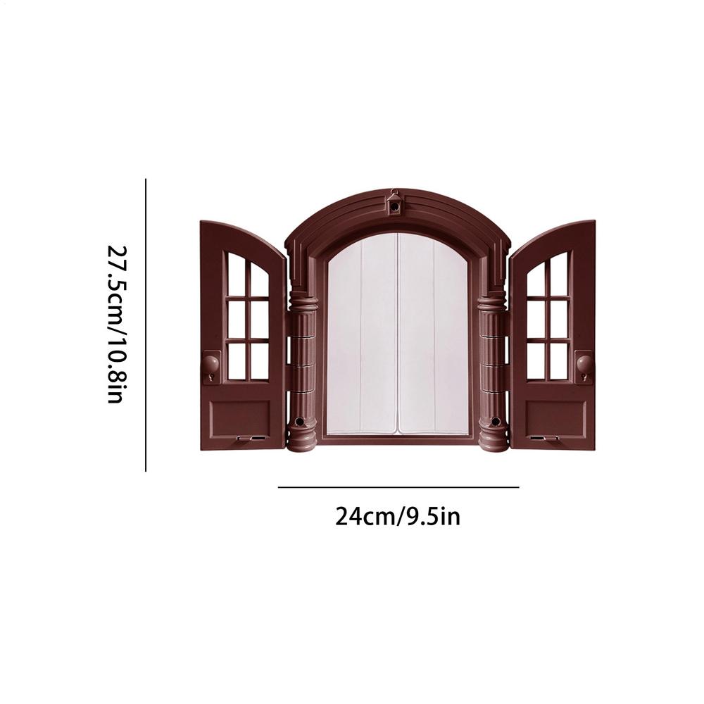 

Window Cat Door Escape-Proof Puppy Kitten Entry With Double Panels French Style Exterior Cat Door 9.45x10.83x2.83in For Bedroom жовтий