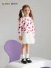 New Autumn Girls' Strawberry Pattern Hoodie, Round Neck Pullover, Kids' Cute Clothing