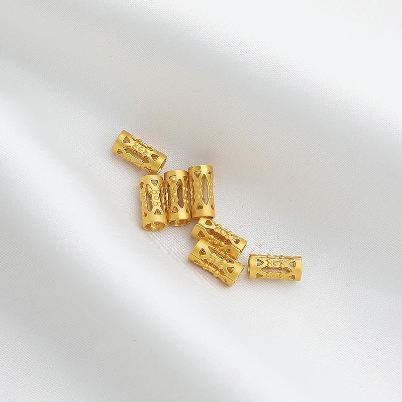 Gold Plated Hollow Cylinder Spacer Beads for Necklaces, Bracelets, and Braiding.