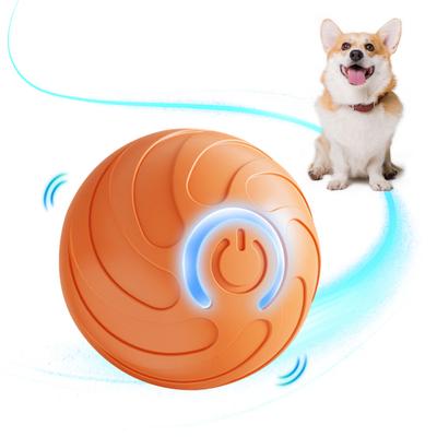 Bola de cachorro móvel com luz LED, design compacto resistente a mordidas, recarregável por USB, ativação inteligente, brinquedo de bola trêmula, suprimentos para animais de estimação