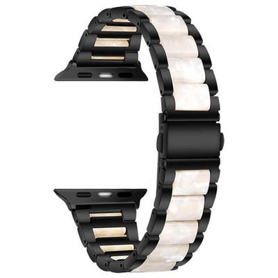 Bracelet De Montre - MY-MONTRE - Apple 42-49mm - Résine &amp; Acier Inoxydable - Fermoir Papillon - Dégagement Rapide