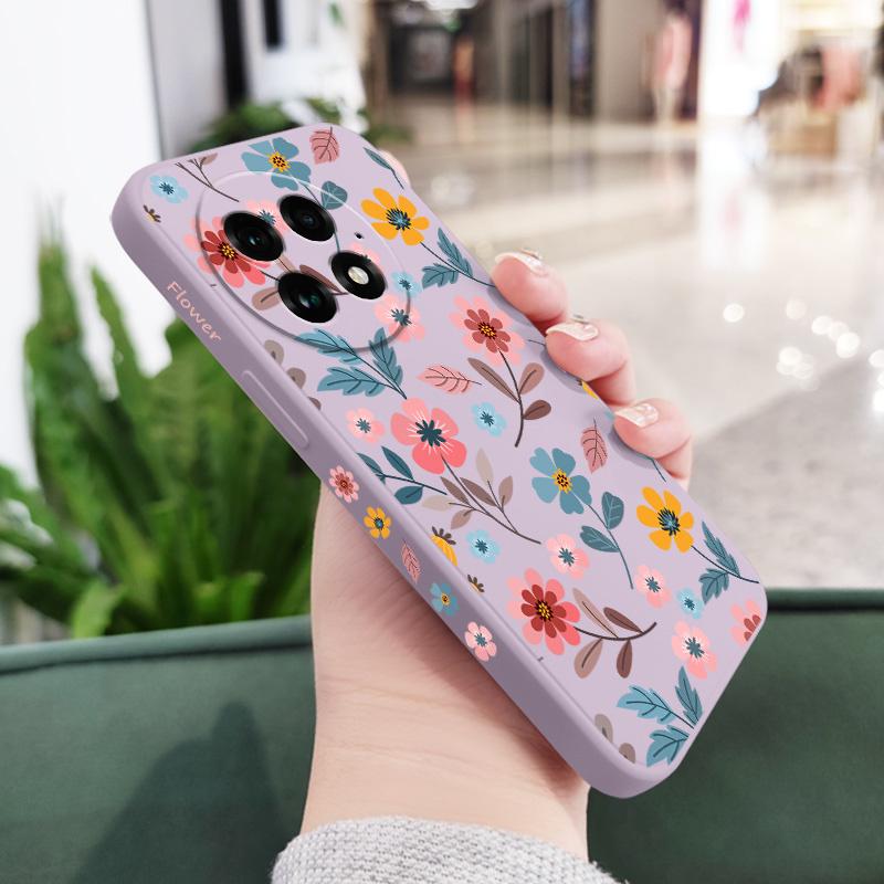 Flowerstalk Flower Phone Case For Oneplus 15 15R 13 13R 12 12R 11 10 10T 9R 9RT 9 8T 8 7T Pro Liquid Silicone Cover