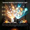 8 Patterns Christmas LED Projector Light Smart Dynamic Plug Play Rotatable USB Night Lamp for Bedroom Holiday Party Xmas Decor