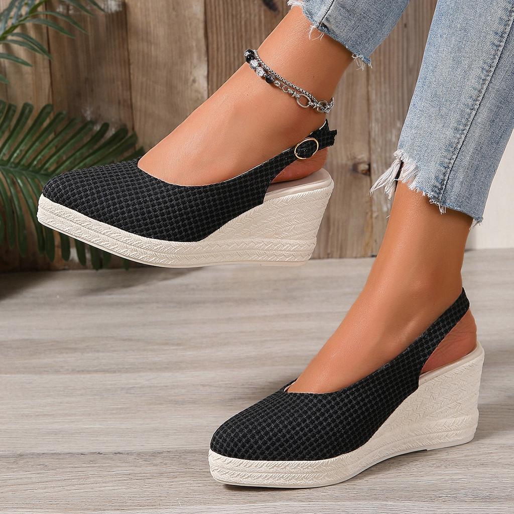 Fashion Large Size Comfort Shoes for Women Luxury Sandals Strappy Heels Espadrilles Platform Clogs Wedge Med Big Fashion Closed Lace Up