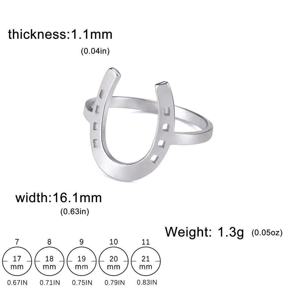 

My Shape Horseshoe Rings For Women Girls U-Shaped Horseshoe Finger Rings Stainless Steel Fashion Jewelry Birthday Gifts Lucky 9