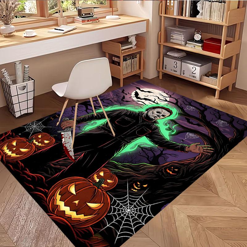 Michael Myers Print Rug, Washable Floor Carpet, For Entryway Dorm Laundry Room Office Study, Home Decor Birthday Christmas Gift