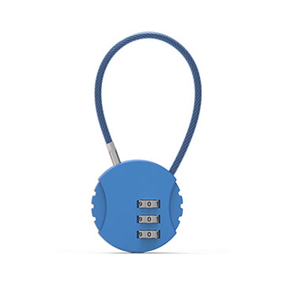 Cookie Shape Wire Rope Password Lock Zinc Alloy Code Lock NEW 3 Dial Digit Password Padlock