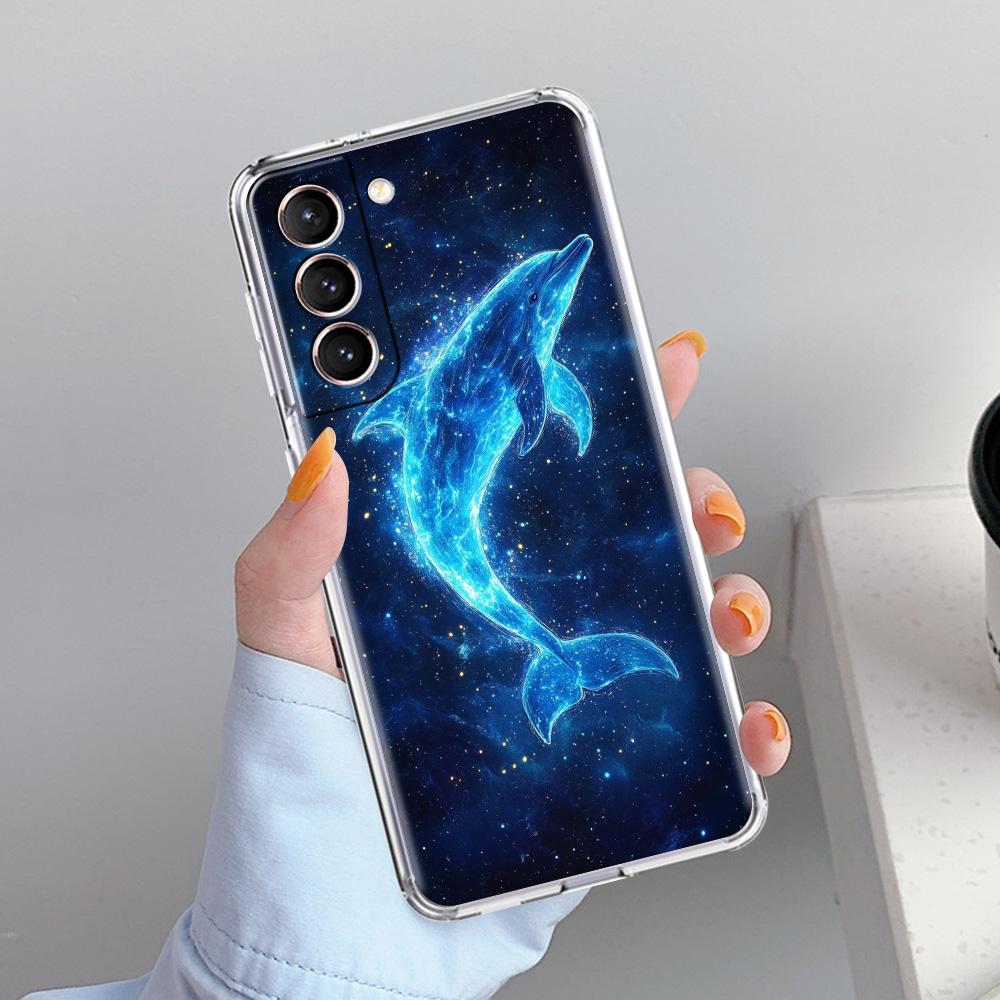 Phone Case For Samsung Galaxy S26 S25 S24 S23 S22 Ultra S20 S21 FE 5G Plus Soft Clear Cover Ocean Dolphin