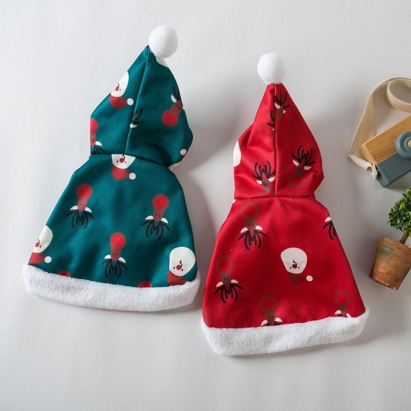 Pet Cape Costume Cats Dogs - Red Hooded Reindeer Horned Styles In S M L