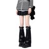 Leg Warmers Jeans Fofos para Meias Largas com Estrela Y2K Subcultura JK Harajuku Uniforme de Escola para Menina Pernas Frias Zíper 48cm [LAVASEON] Mulheres, Estampa,