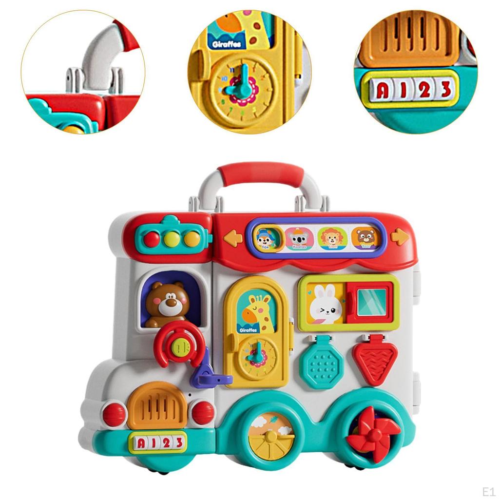 Toddlers Busy Board with Music and Lights Logical Thinking Travel Toy Sensory Activity for
