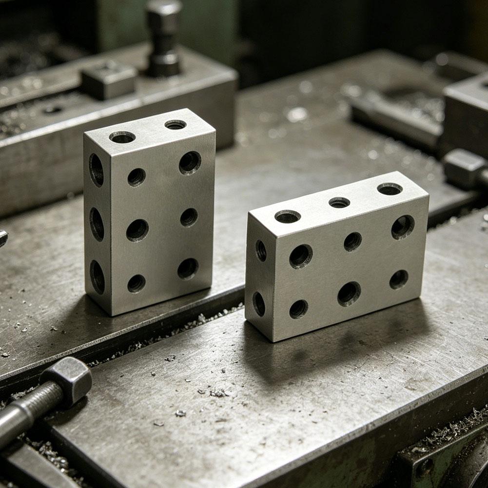 1 Pair Steel Blocks 1-2-3 Blocks Set Matched Pair 11 Holes Steel Setup Blocks 1\"x2\"x3\" Metalwork For Machinists Woodworkers