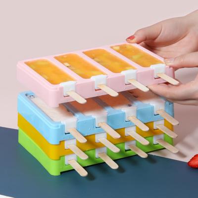 Ice Cream Silicone Mold Sorbet DIY Homemade Popsicle Making Ice Tray Ice Tray  Ice Cube Maker Popsicle Sticks Kitchen Gadgets