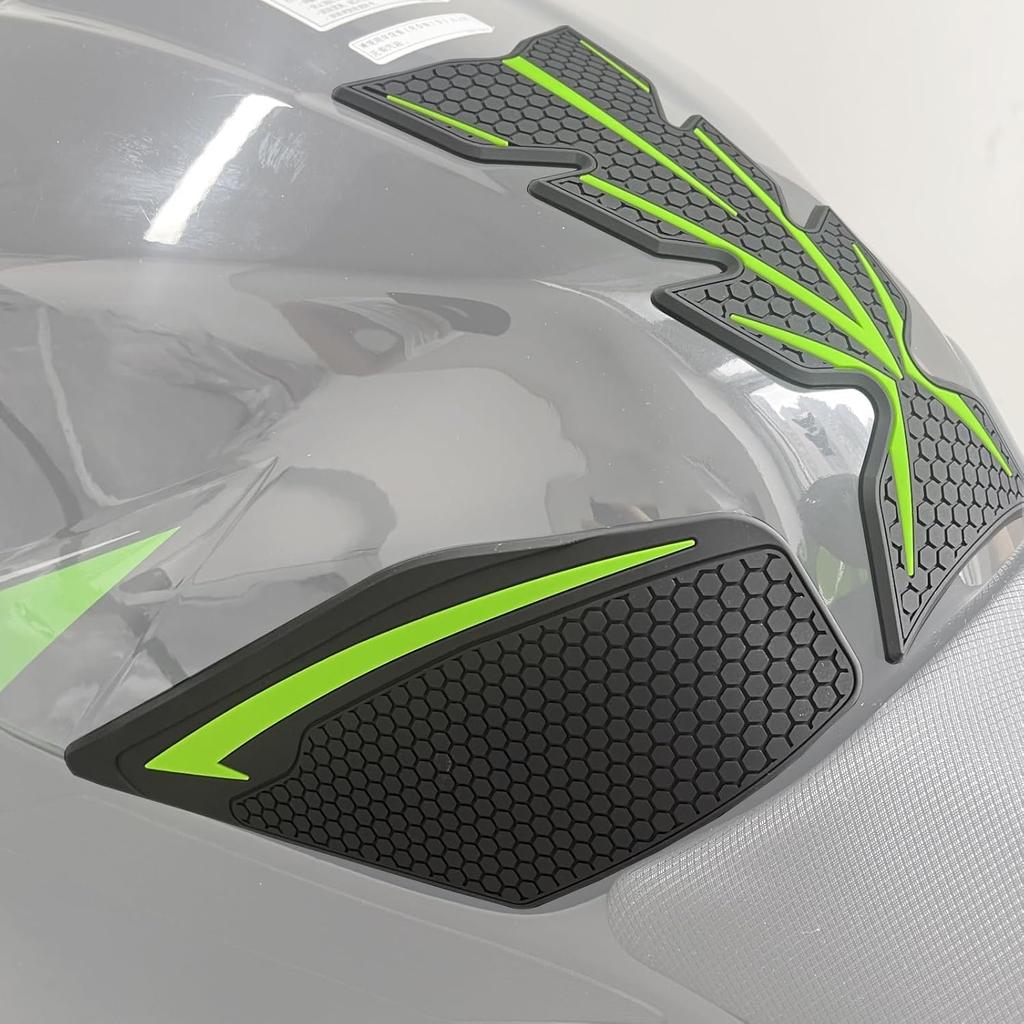 HRuizq Traction Pad Street Bike Kit for Kawasaki Ninja 400 (2018-2024), Ninja 250 (2019-2024), Z250 (2019-2024), and Z400 (2018-2024) - Green Tank Pad
