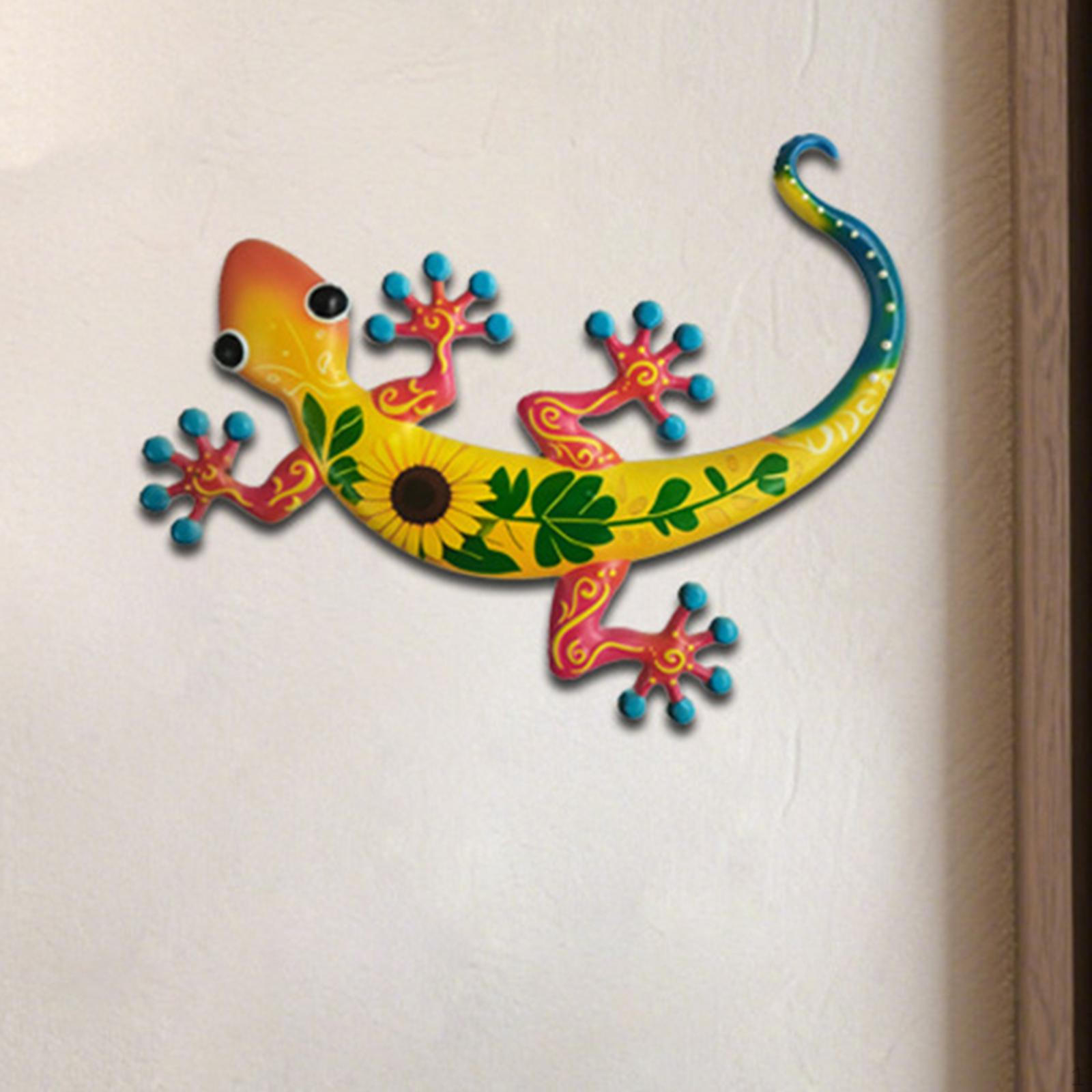 

Gecko Wall Decor Art Outside Iron Hanging Sculpture, Sculpture for Corridor Garden жовтий