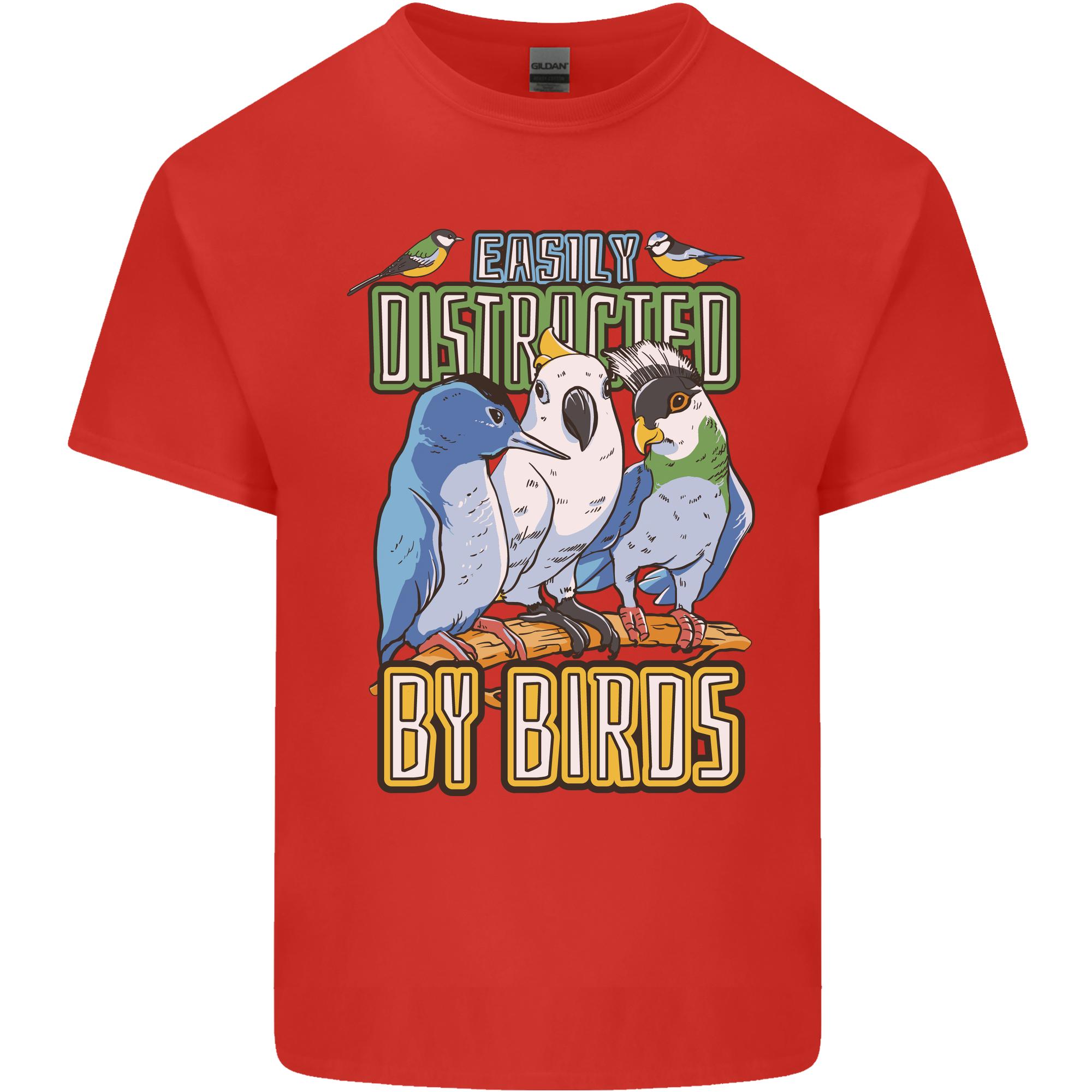 Easily Distracted by Bird Watching Unisexs Light Cotton TShirt S