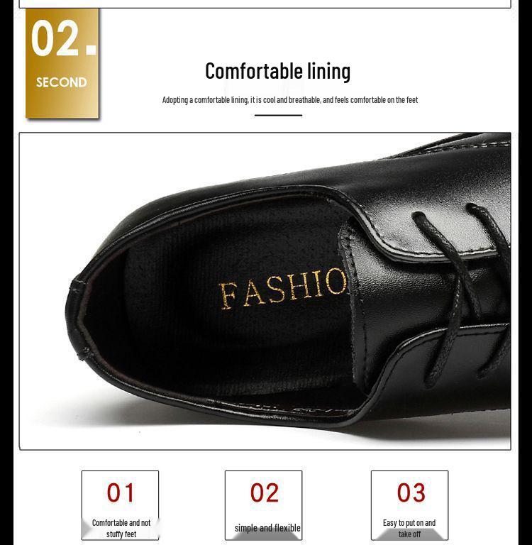 2025 High-End Men's Leather Shoes: Breathable, Soft Sole, Height-Increasing, Casual Outdoor & Business Formal.