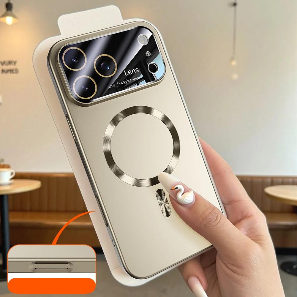 Ultra Thin AG For Magsafe Case for iPhone 17 16 15 14 Pro Max Magnetic Matte Smooth Wireless Charging Camera Glass Funda