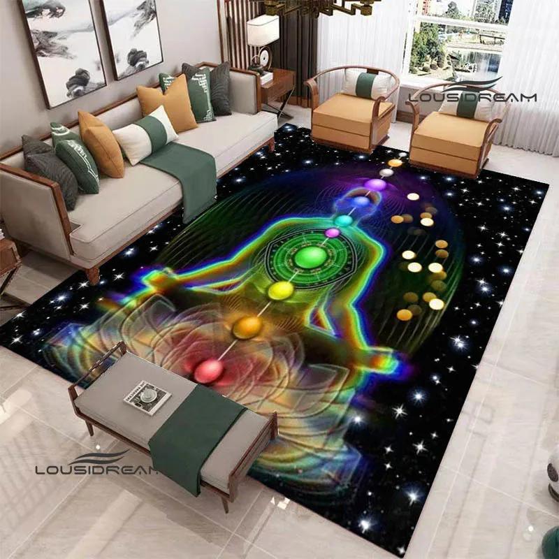 3D Chakra Printed Carpet Non-slip Carpet Door Mat Yoga Mat Bedroom Decoration Area Rug Bedroom Decor Birthday Gift