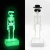 3D Printed Dancing Skeleton Aquarium Bubbler Plastic Air Driven Fish Tank Dance Skull Ornament Gothic Wear Hat Sunglasses