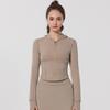 Antibacterial Bare Feel Sports Jacket - Long Sleeve, Zippered, Tight Fit for Yoga & Running, Spring/Autumn
