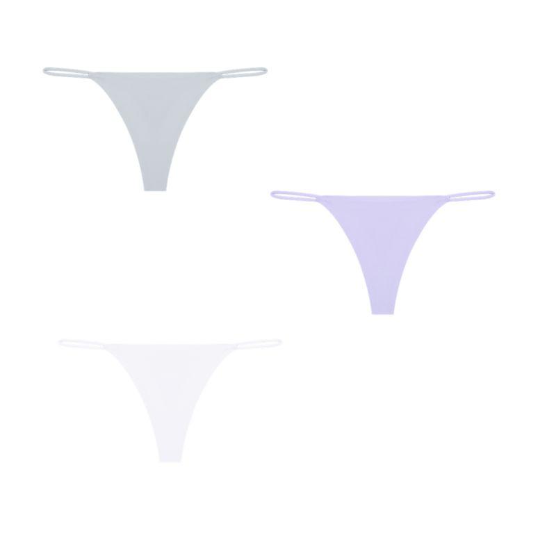 FINETOO ქალის უნაკერო ტრუსები უკვალო საცვლები ქალისთვის სექსუალური კომფორტული თეთრეული ერთი ფერის ტრუსები