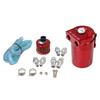 Universal Black Baffled Aluminum Oil Catch Tank Can Reservoir Tank with 11mm/15mm Fittings and Oil Dipstick