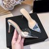 2026 Spring/Summer Women's Transparent High Heels: Versatile Thin Heel, Pointed Open Toe Sandals.