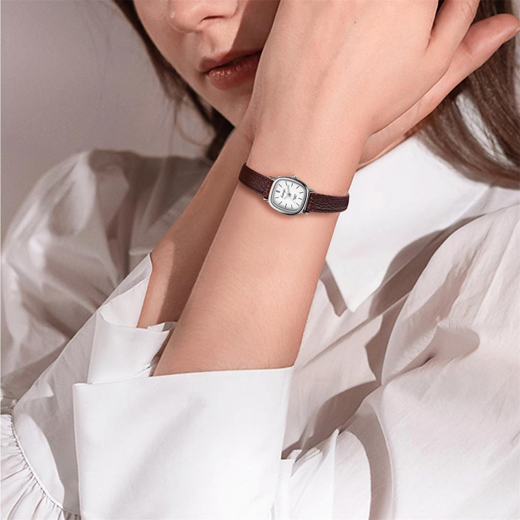 Watch with Leather Simple Antique Analog Thin Fashion Gift for Day Women's Strap, Design, Waterproof, Strap, Casual, Business, Watch, Women's