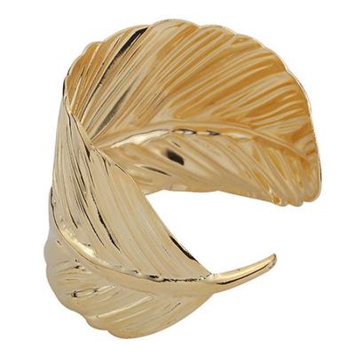 Women's Bangle Wide Cuff Opened Metal Leaf Shape Bracelet Jewelry
