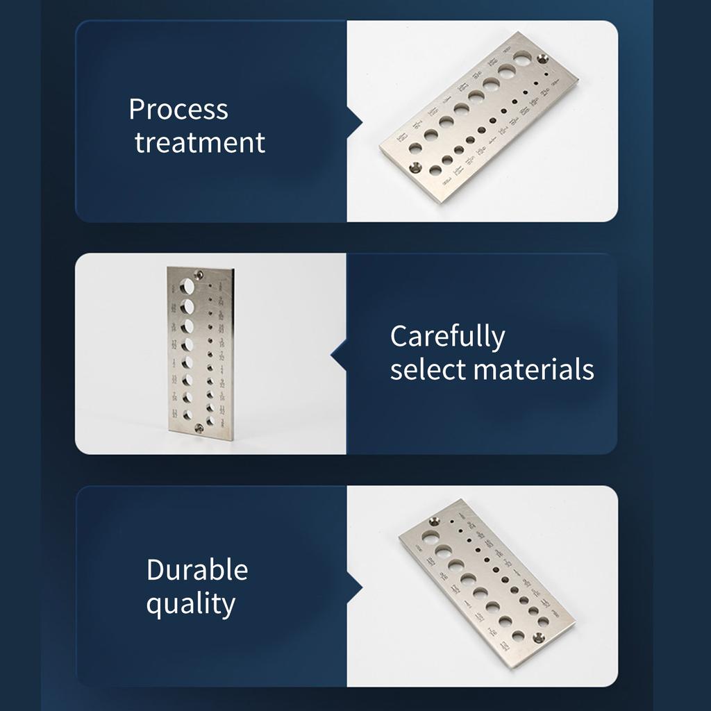Steel Dowel Plate 19 Holes Dowel Maker Steel Plate with Holes from 1/8 Inch To 5/8 Inch for Woodworking Hardwoods