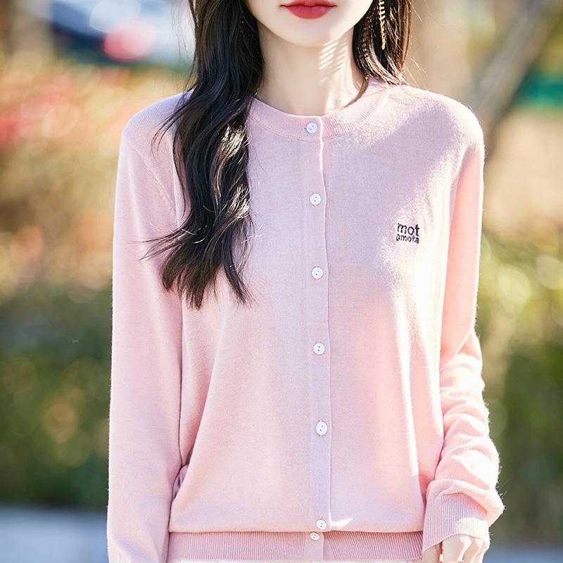 Women's Lightweight 50% Wool 50% Mulberry Silk Cardigan - 4-Season Versatile Knitwear for All-Year Comfort & Style