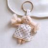 Cute Cartoon Doll In Floral Dress for Woman Girls Pendant Bag Decor Braid Accessory Fabric Plush Toy Decoration Bag Charm