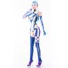 Sexy Shiny Race Queen Costume with Arm Covers and Simple Full Body Costume for Women and Cosplay Costume LOST-G Gloves, Adults, Swimsuit, (M, WHITE)