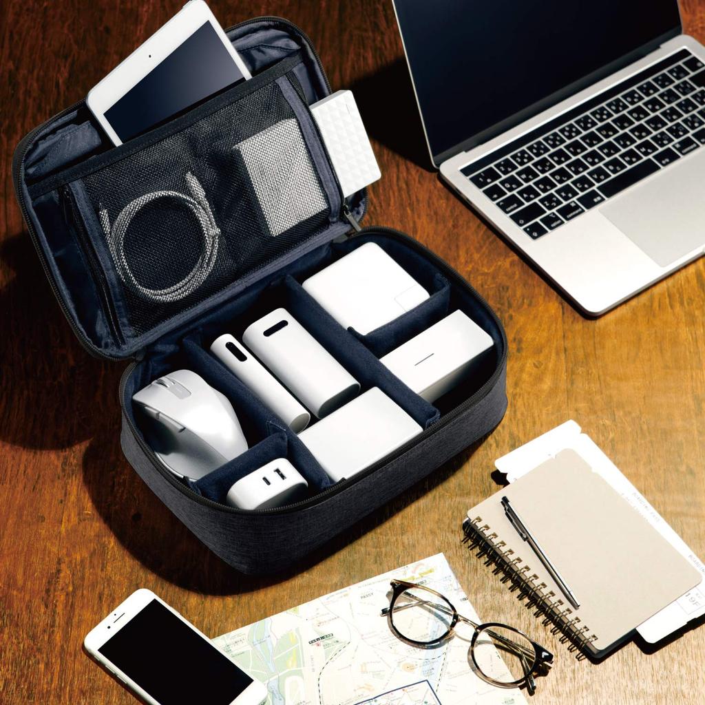 ELECOM Gadget Large Carrying Gadget Organizer Black Pouch, Capacity, Type, Case, Pouch, BMA-GP15BK
