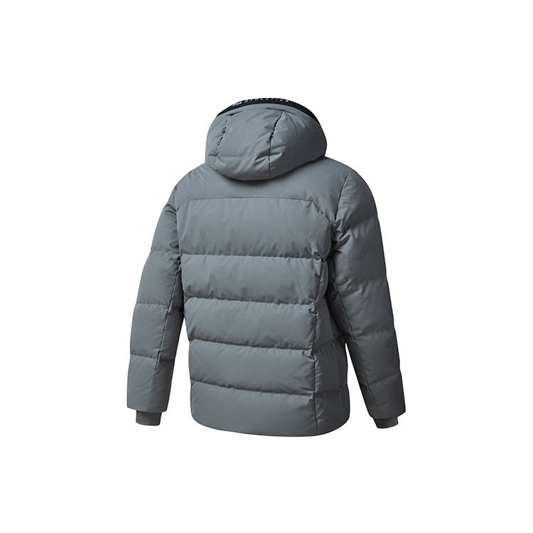FILA Athletics Basic Sports Simple Hooded Long Sleeve Warm Down Jacket Men Jacket Rock-Gray A11M242904FGY
