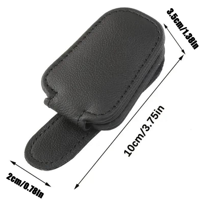 Universal Car Sunglasses Clip Card Ticket Holder for Car Sunshades Magnetic Leather Storage Boxs Car Universal Accessories
