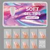 300Pcs Soft Gel Full Cover Short Matte Nail Tips Pre Shaped Acrylic False Nail Manicure Decoration for DIY Nail Art
