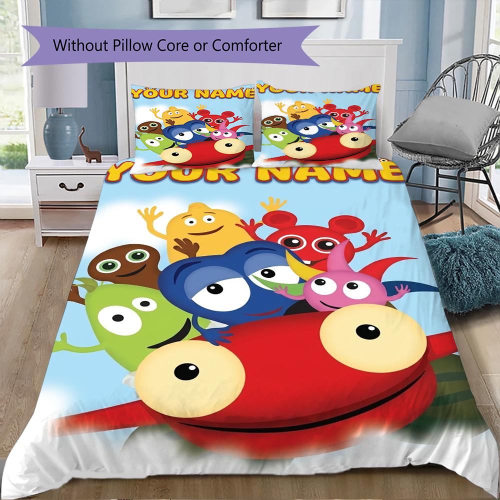 Custom Name Babblarna Pattern Bedding Uilt Set Uilt Cover Pillowcase Home Decoration Birthday Gift (1*duvet Cover+2*pillowcase Without Core)
