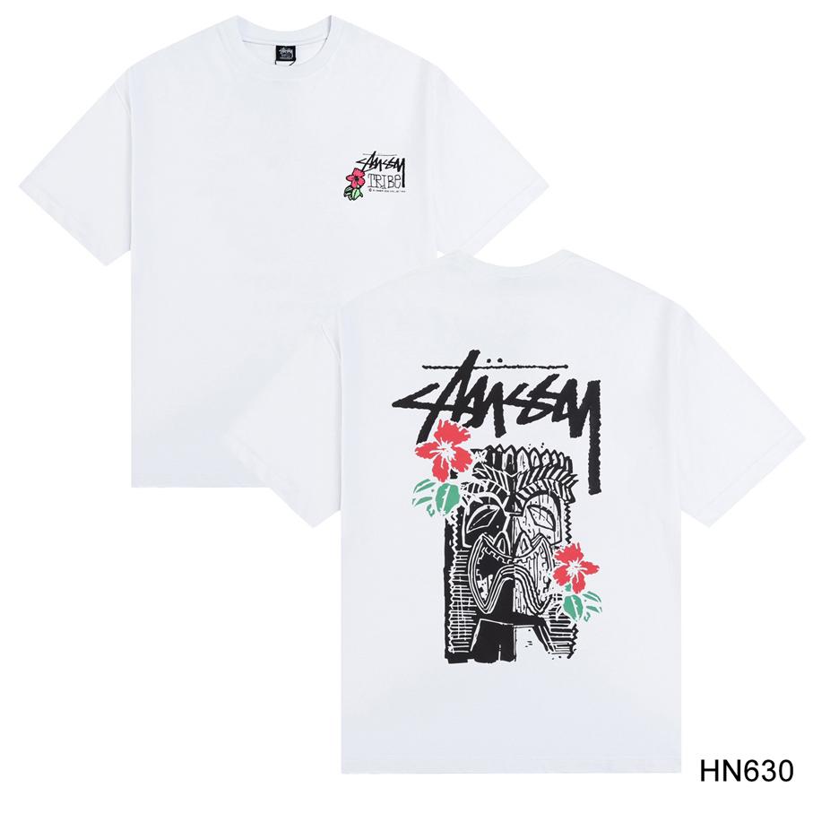 Stussy 2025 Sommer Neues Hochwertiges Rundhals-T-Shirt aus Baumwolle für Männer und Frauen Klassisches Logo mit neuem Musterdruck Paar-T-Shirt