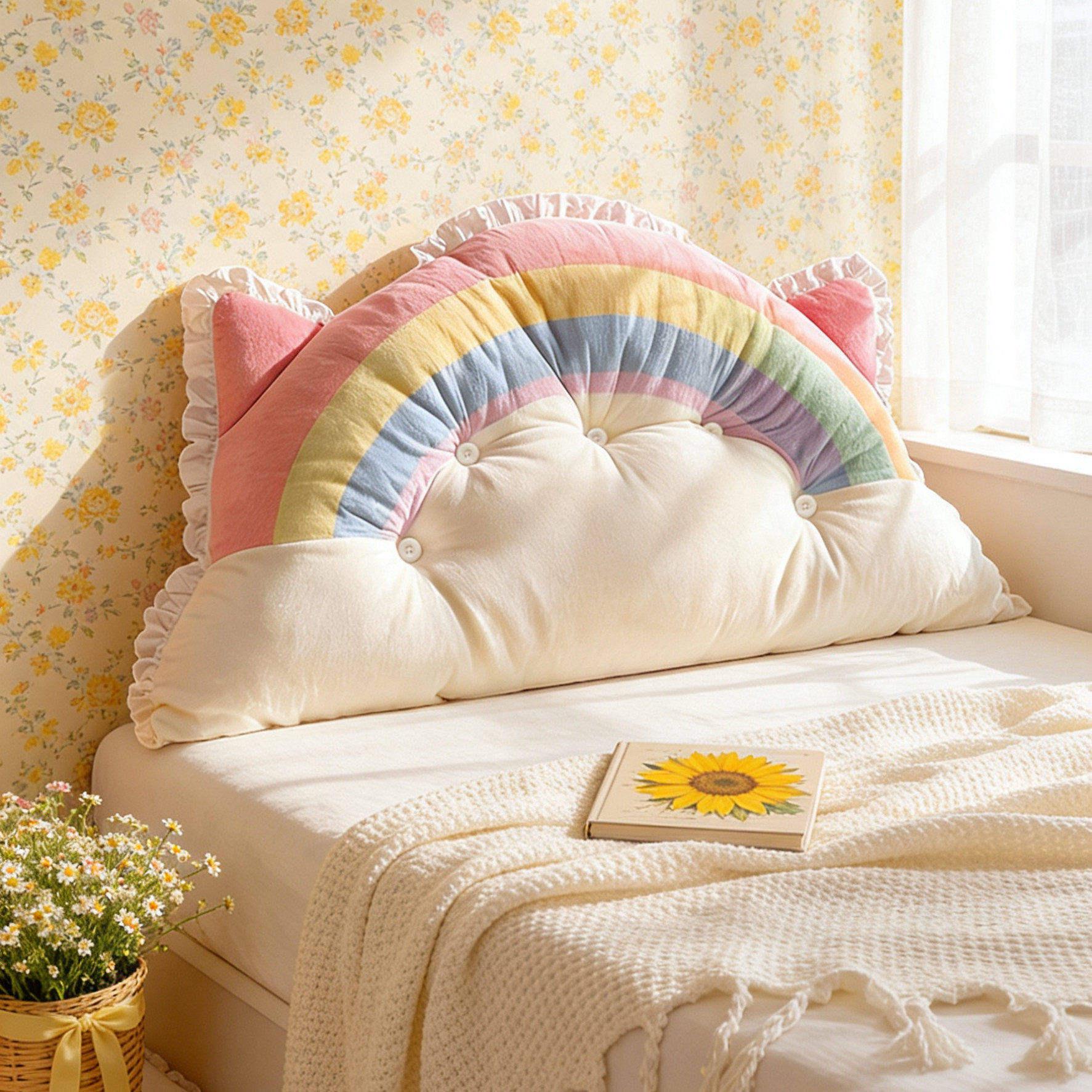 Cartoon Bedside Soft Upholstered Backrest Cushion