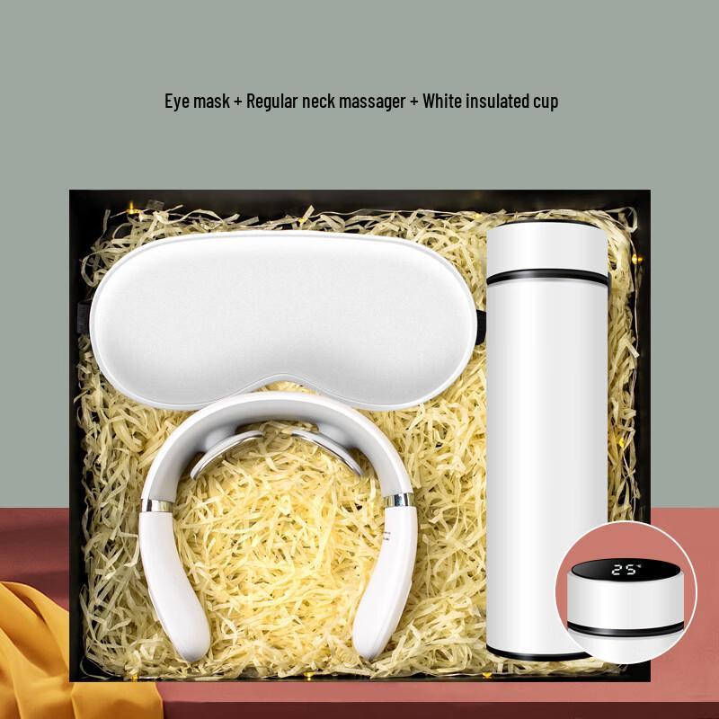 Wellness Business Gift Set with Massager, Eye Mask & Smart Mug Massager + Eye Mask + 450ml Cup
