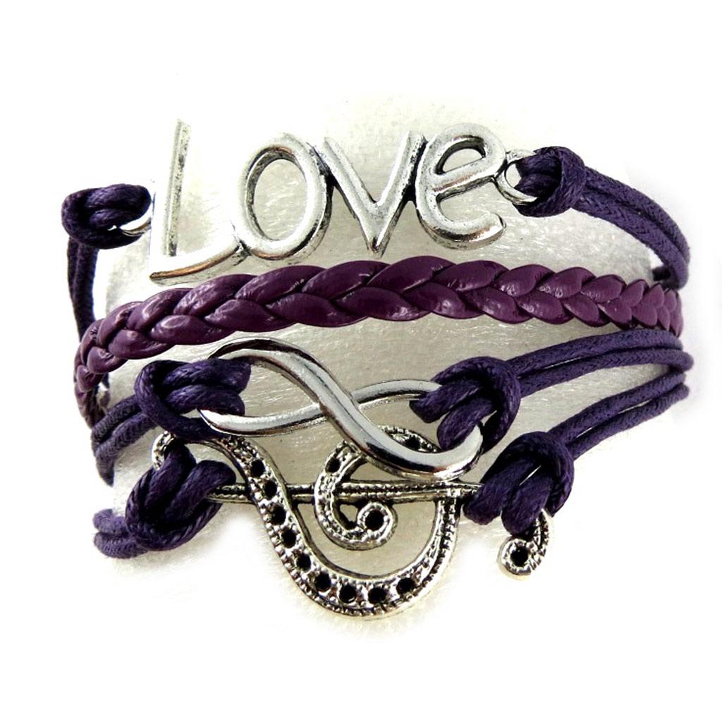 Les Trésors De Lily [K7329] - Purple 'Kilimanjaro' Ethnic Bracelet (4 Rows)