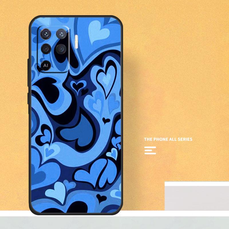 Brown Purple Hearts Swirl Pattern Case For Oppo A5 A6 Pro A16 A76 A96 A17 A57 A40 A60 A80 A98 A58 A78 A18 A38 A54 A74 A94 A15